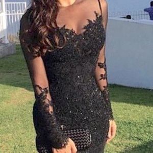 Black Mermaid Trumpet Gown